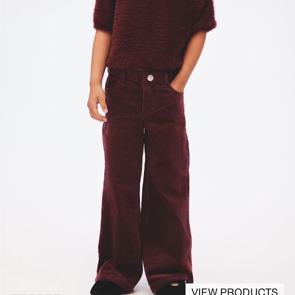 H&M Kids Corduroy Jeans - Burgundy